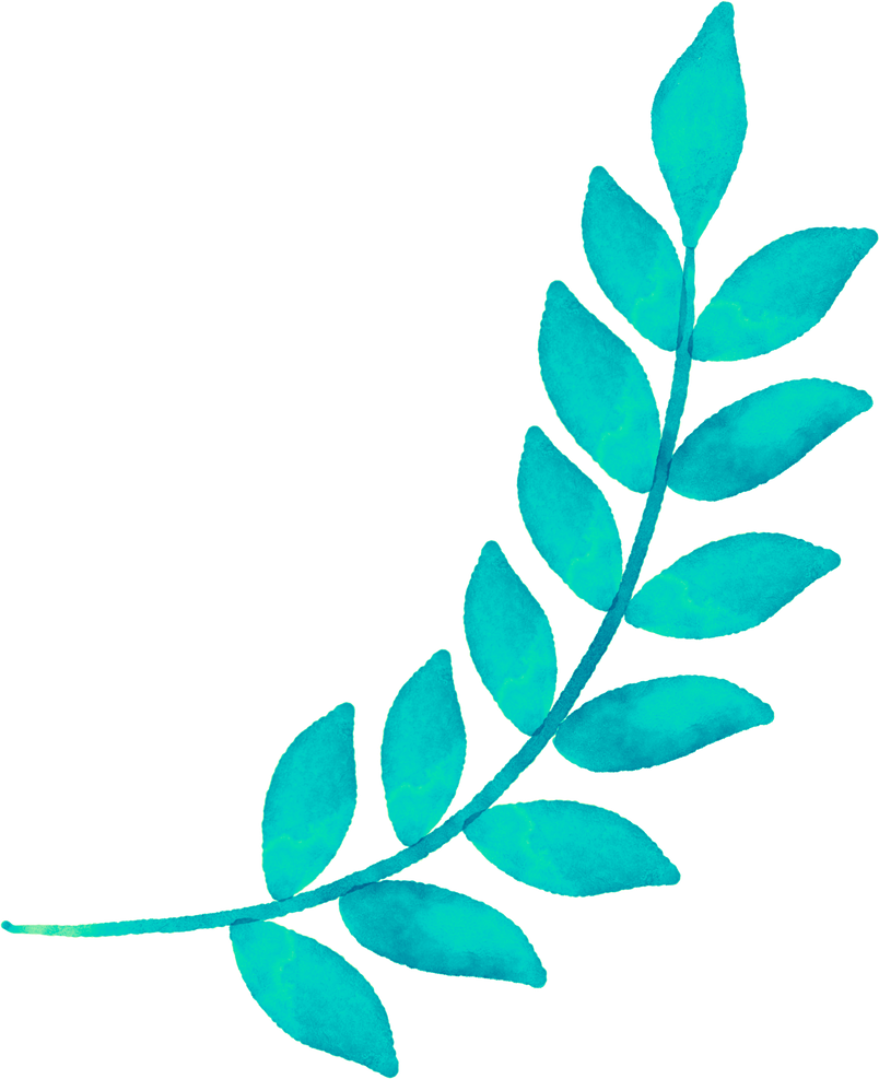 Turquoise Leaf Watercolor